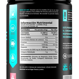 Foto 2 | Foto 2 | Glicinato De Magnesio En Polvo | 60 Porciones | Sabor Raspberry Lemonade | 600 Gramos | Glycinate Mag | B Life.