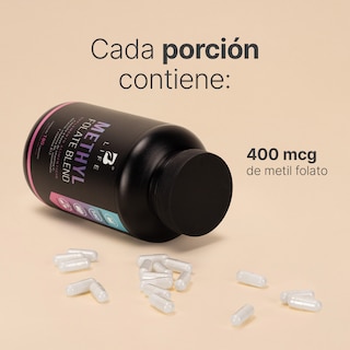 Foto 5 | Foto 5 | Metil Folato | 180 Cápsulas | Adicionado Con Betaína, B6, B12 Y Vitamina C | Methyl Folate Blend | B Life.