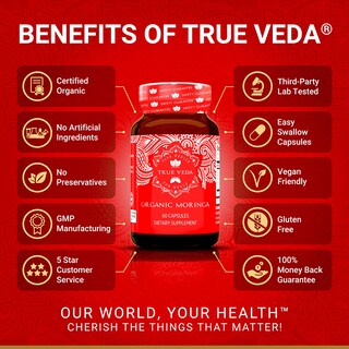 Foto 2 | Foto 2 | Suplemento True Veda, Cápsulas Orgánicas De Moringa Oleifera, 60 Píldoras - Venta Internacional.