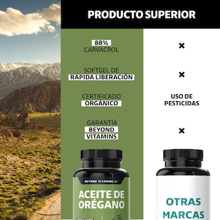 Foto 3 | Foto 3 | Suplemento Alimenticio Beyond Vitamins Aceite De Oregano Orgánico Natural Con Carvacrol 180 Cápsulas