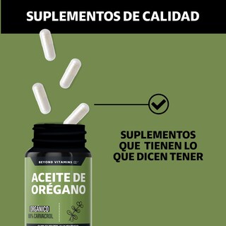 Foto 4 | Foto 4 | Suplemento Alimenticio Beyond Vitamins Aceite De Oregano Orgánico Natural Con Carvacrol 180 Cápsulas