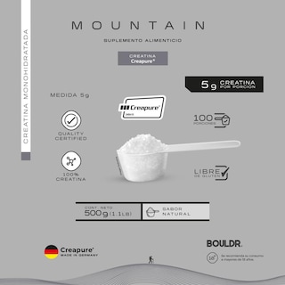 Foto 3 | Foto 3 | Creatina Creapure Mountain 500 Grs Sabor Natural Bouldr