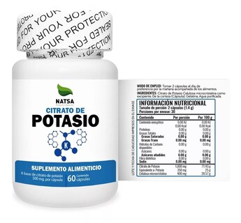 Foto 2 | Foto 2 | Citrato De Potasio Natsa 60 Cápsulas
