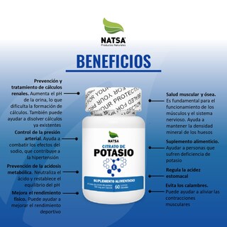 Foto 3 | Foto 3 | Citrato De Potasio Natsa 60 Cápsulas