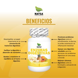 Foto 3 | Foto 3 | Suplemento Alimenticio Enzimas Digestivas Natsa 100 Cápsulas