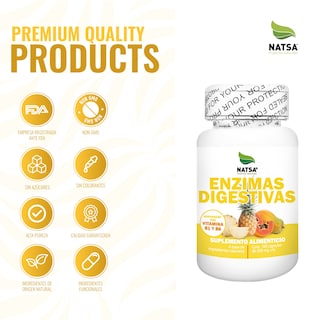 Foto 4 | Foto 4 | Suplemento Alimenticio Enzimas Digestivas Natsa 100 Cápsulas