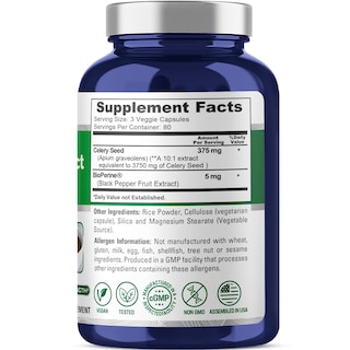 Foto 2 | Foto 2 | Suplemento De Extracto De Semilla De Apio Nusapure 3750 Mg 240 Cápsulas - Venta Internacional.