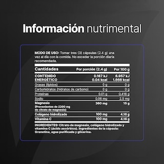 Foto 2 | Foto 2 | Citrato De Magnesio Puro | 2400mg Por Porción | 500 Cápsulas | Alta Absorción | Citrate Mag B Life.