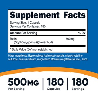 Foto 2 | Foto 2 | Suplemento Nutricost Rutin 500 Mg 180 Cápsulas Sin Gluten - Venta Internacional.