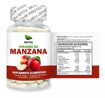 Foto 2 | Foto 2 | Suplemento Natsa Vinagre de Manzana 100 Cápsulas