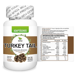 Foto 2 | Foto 2 | Suplemento Alimenticio Turkey Tail Cola de Pavo Natsa 100 Cápsulas