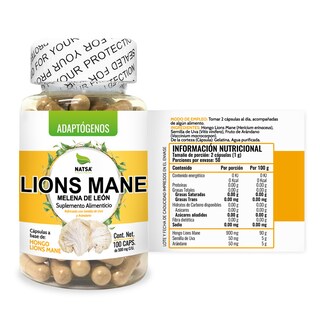 Foto 2 | Foto 2 | Suplemento Alimenticio Melena de León Lions Mane Natsa 100 Cápsulas