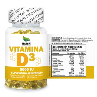 Foto 2 | Foto 2 | Suplemento Alimenticio Vitamina D3 5,000 IU Natsa 300 Softgels