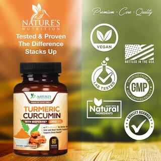 Foto 5 | Foto 5 | Suplemento Nature's Nutrition, Cúrcuma Y Curcumina, 1950 Mg - Venta Internacional.