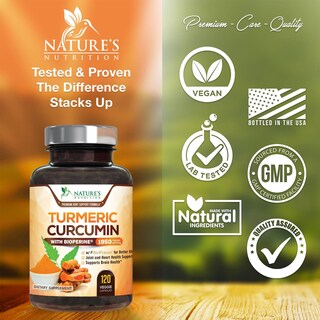 Foto 3 | Foto 3 | Suplemento Nature's Nutrition, Cúrcuma Y Curcumina, 1950 Mg - Venta Internacional.