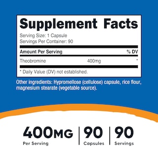 Foto 2 | Foto 2 | Suplemento Nutricost De Teobromina 400 Mg 90 Cápsulas Vegetarianas - Venta Internacional.