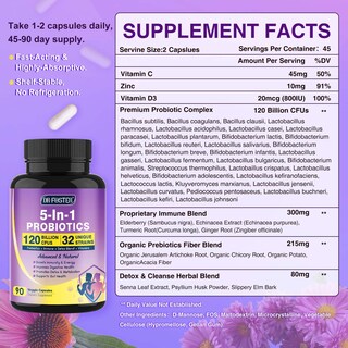 Foto 6 | Foto 6 | Probióticos Drfoster Digestive Health 5 en 1 120 Mil Millones de Ufc Durante 90 Cápsulas - Venta Internacional