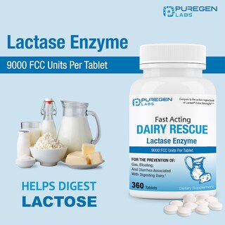 Foto 5 | Foto 5 | Píldoras para la Intolerancia a la Lactosa Puregen Labs Dairy Rescue 360 Tabletas - Venta Internacional