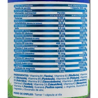 Foto 2 | Foto 2 | Multivitaminas Vidanat para Hombre 30 Cápsulas