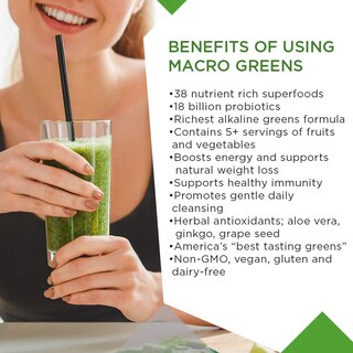 Foto 5 | Foto 5 | Suplemento Macrolife Naturals Macro Greens, 300 Ml, 30 Porciones - Venta Internacional.