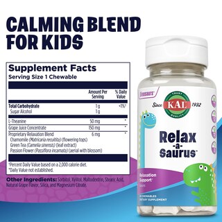 Foto 3 | Foto 3 | Suplemento De Apoyo Al Estrés Kal Relax-a-saurus Kids 30 Chewables - Venta Internacional.