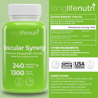 Foto 2 | Foto 2 | Suplemento Longlife Nutri Vascular Synergy 1000 Mg/300 Mg X240 - Venta Internacional.