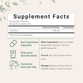 Foto 2 | Foto 2 | Suplemento De Microingredientes: L-citrulina 1500 Mg, 360 Cápsulas - Venta Internacional.