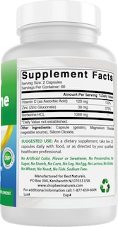 Foto 6 | Foto 6 | Suplemento Best Naturals Berberine Plus 1000 Mg 120 Cápsulas X 2 - Venta Internacional.