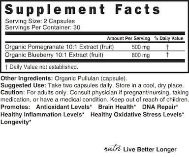 Foto 4 | Foto 4 | Suplemento Nature's Fusions Con Arándanos Y Granada 1300 Mg - Venta Internacional.