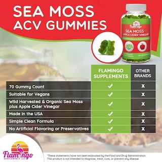 Foto 2 | Foto 2 | Suplementos Sea Moss Gummies Flamingo con Vinagre de Sidra de Manzana - Venta Internacional