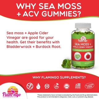 Foto 4 | Foto 4 | Suplementos Sea Moss Gummies Flamingo con Vinagre de Sidra de Manzana - Venta Internacional
