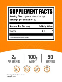 Foto 2 | Foto 2 | Suplemento De Taurina Bulksupplements.com Taurina 2000 Mg 100 G - Venta Internacional.