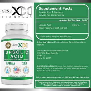 Foto 2 | Foto 2 | Suplemento Genex Fórmulas de Ácido Ursólico 300 mg 180 Cápsulas - Venta Internacional
