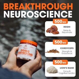 Foto 5 | Foto 5 | Suplemento Genius Mushroom Lions Mane, Cordyceps, Reishi, 90 Pastillas - Venta Internacional.