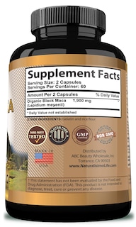 Foto 3 | Foto 3 | Suplemento Naturalisimolife Maca Negra Orgánica 1900 Mg 120 Cápsulas - Venta Internacional