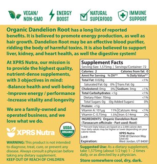 Foto 7 | Foto 7 | Suplemento XPRS Nutra Organic Raíz de Diente de León en Polvo 113 g - Venta Internacional