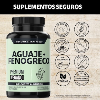 Foto 2 | Foto 2 | Suplemento Alimenticio Beyond Vitamins Aguaje + Fenogreco 1000 mg Premium 60 Cápsulas