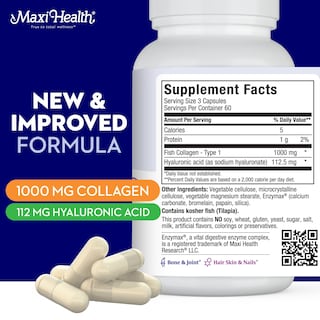 Foto 3 | Foto 3 | Suplementos Maxi Health Collagen Con Ácido Hialurónico 180 Cápsulas - Venta Internacional.