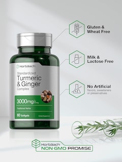 Foto 4 | Foto 4 | Suplemento Horbaach, Cúrcuma Y Jengibre, 3000 Mg, 60 Cápsulas Blandas - Venta Internacional.
