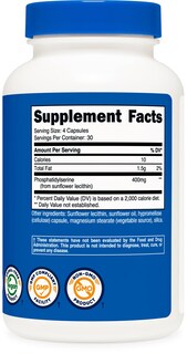 Foto 5 | Foto 5 | Suplemento Nutricost De Fosfatidilserina 400 Mg 120 Cápsulas - Venta Internacional.