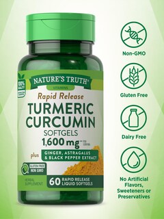 Foto 3 | Foto 3 | Suplemento De Curcumina De Cúrcuma De Nature's Truth 1600 Mg 60 Cápsulas Blandas - Venta Internacional.
