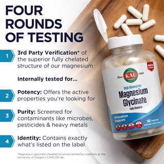 Foto 3 | Foto 3 | Suplemento Kal En Cápsulas De Glicinato De Magnesio, 160 Unidades - Venta Internacional.