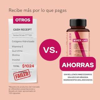 Foto 5 | Foto 5 | Suplemento Alimenticio Not Minox Mujer Crecimiento Cabello Queratina Vit E 120 Cápsulas