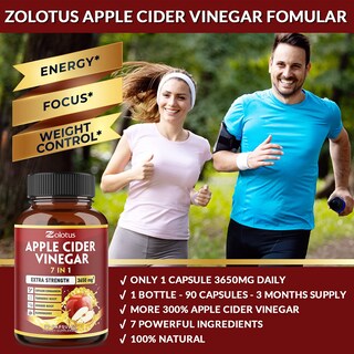 Foto 4 | Foto 4 | Suplemento de Vinagre de Sidra de Manzana Zolotus 3650 mg 7 En 1 90 Cápsulas - Venta Internacional