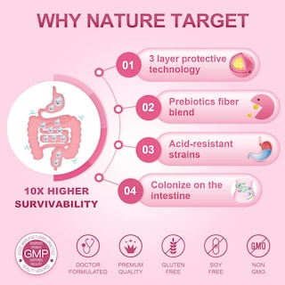 Foto 2 | Foto 2 | Suplemento De Probióticos Nature Target Para Mujeres: 50 Mil Millones De Ufc - Venta Internacional.