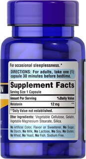 Foto 2 | Foto 2 | Suplemento Puritan's Pride Melatonina 12 Mg 60 Cápsulas - Venta Internacional.