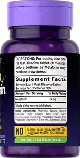 Foto 2 | Foto 2 | Suplemento Carlyle Melatonin De 5 Mg De Disolución Rápida, 300 Comprimidos - Venta Internacional.