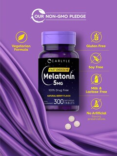 Foto 4 | Foto 4 | Suplemento Carlyle Melatonin De 5 Mg De Disolución Rápida, 300 Comprimidos - Venta Internacional.
