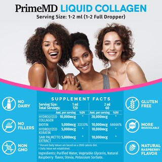 Foto 3 | Foto 3 | Péptidos De Colágeno Líquido Primemd Para Mujeres, 60 Ml Con Biotina - Venta Internacional.