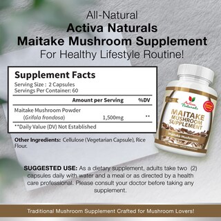 Foto 3 | Foto 3 | Suplemento Activa Naturals Con Hongos Maitake 120 Cápsulas - Venta Internacional.